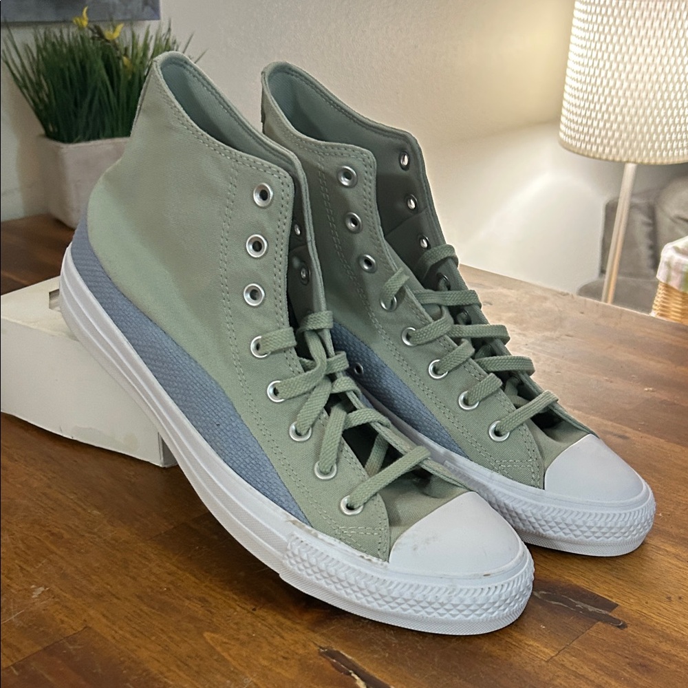 Converse Men Chuck  Taylor All Star High-Top Craft Mix Sage/Blue Sneakers..11.5